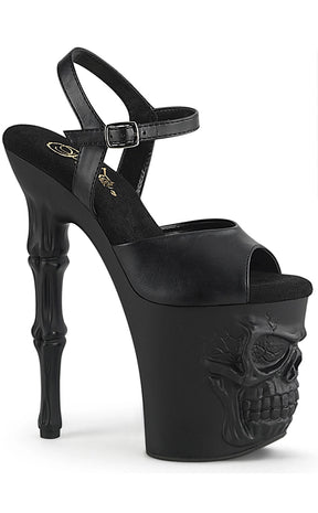 RAPTURE-809 Black Matte 8" Skull Platform Heels