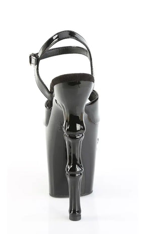 RAPTURE-809 Black Shiny 8" Skull Platform Heels