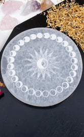 Selenite Charging Plate | Moon Phases