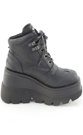 SHAKER-37 Black Platform Ankle Boots