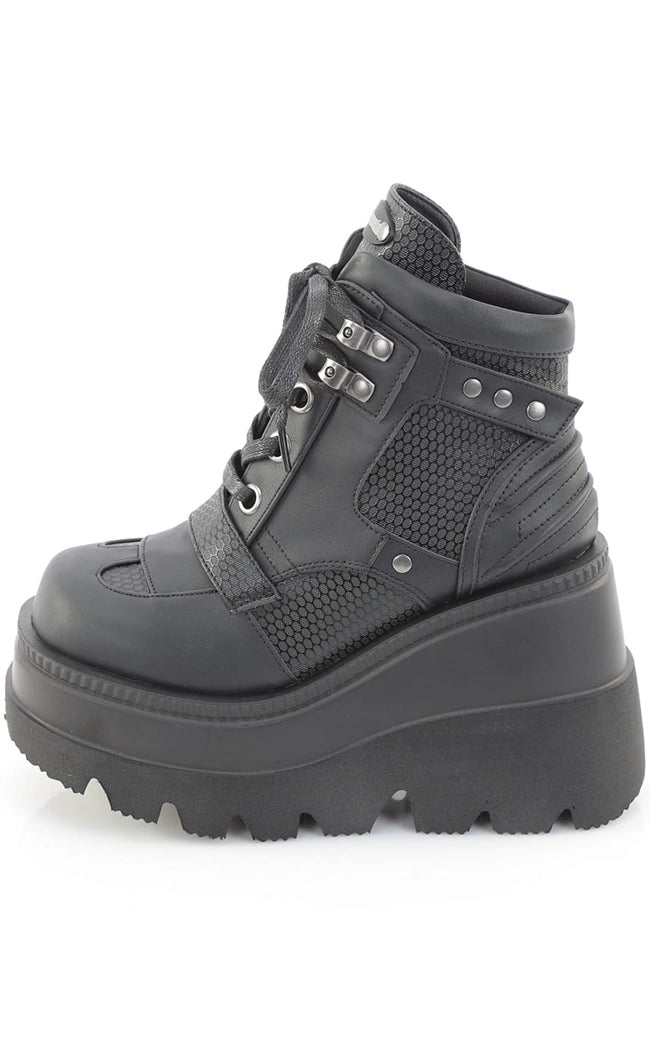 SHAKER-37 Black Platform Ankle Boots