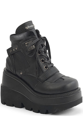 SHAKER-37 Black Platform Ankle Boots