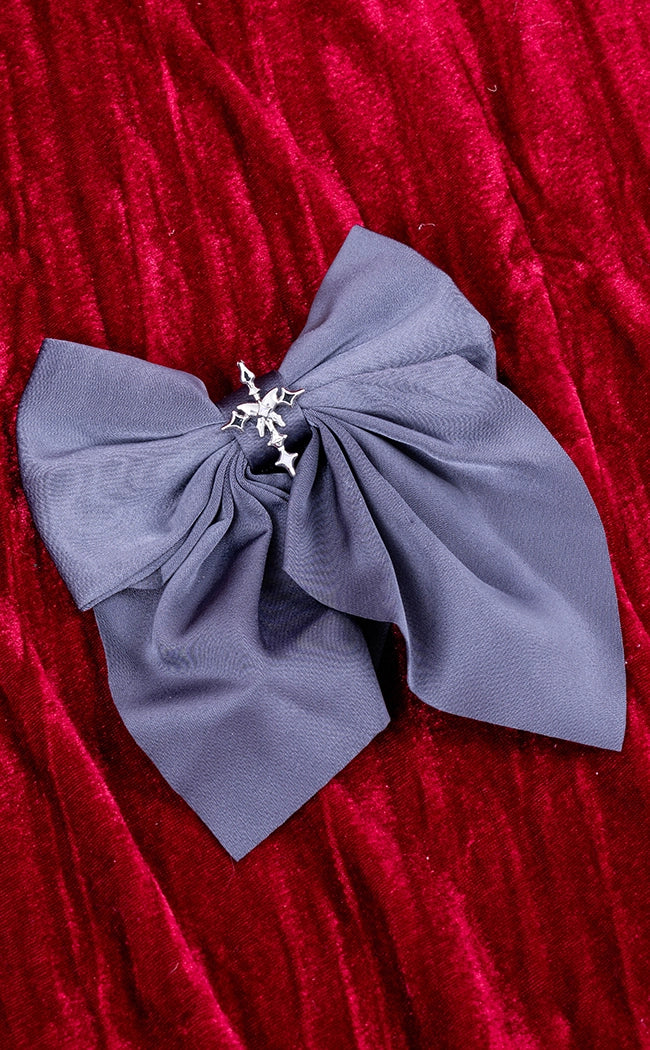 Silver X'ed Out Bow Hair Clip
