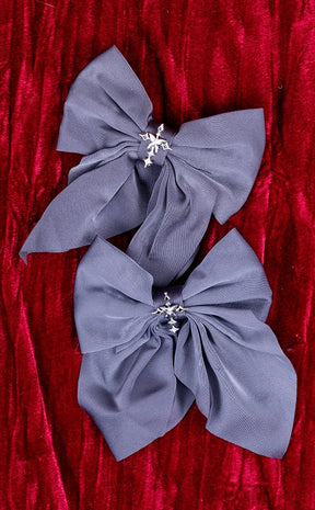 Silver X'ed Out Bow Hair Clip
