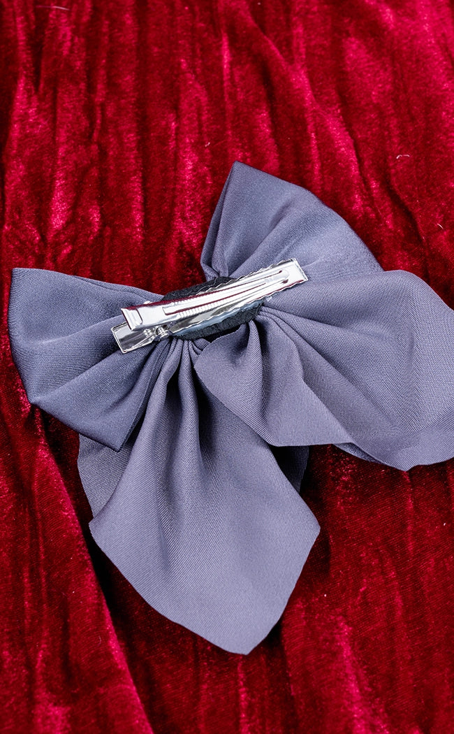 Silver X'ed Out Bow Hair Clip