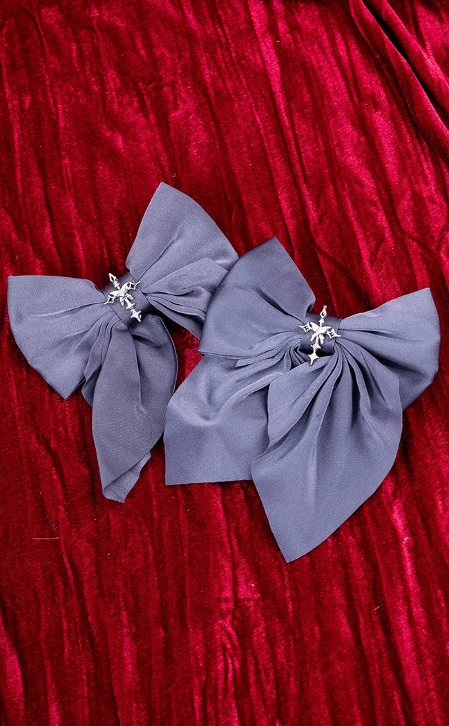 Silver X'ed Out Bow Hair Clip