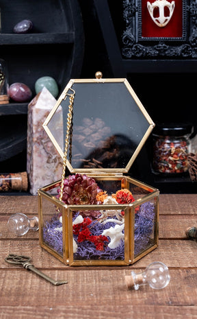 Skull & Bones in Glass Trinket Box