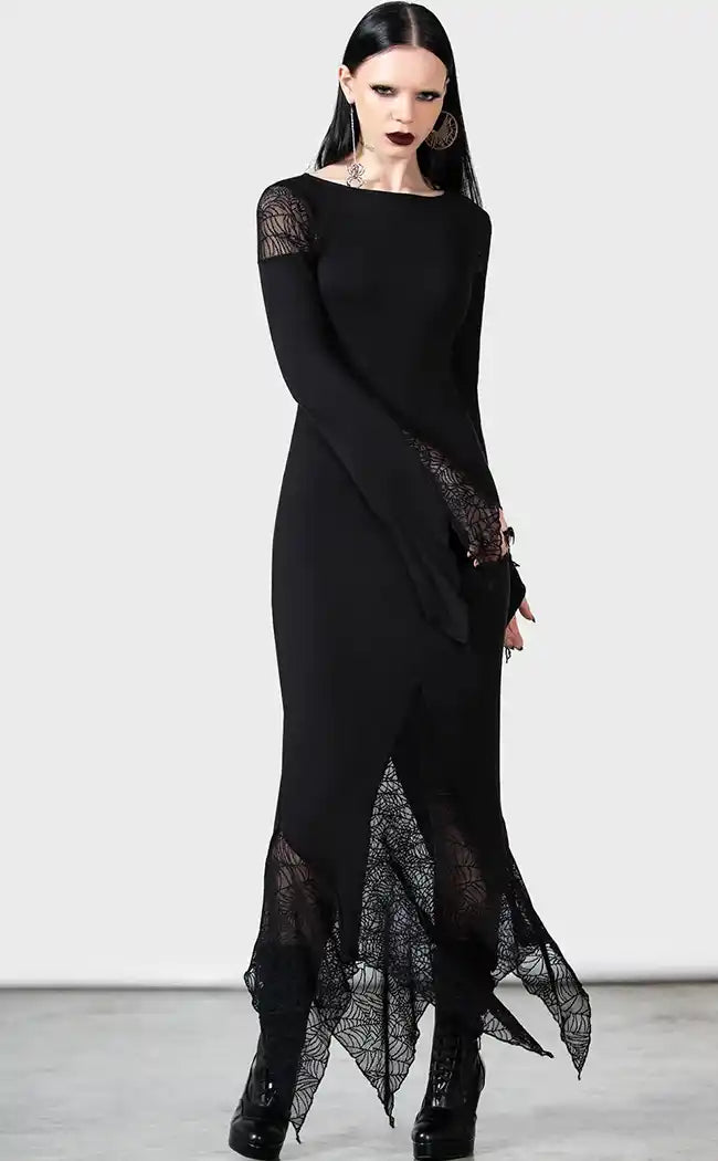 Spiderella Spiderweb Maxi Dress | Killstar Australia | Gothic Clothing Spiderella Spiderweb Maxi Dress | Killstar Australia | Gothic Clothing