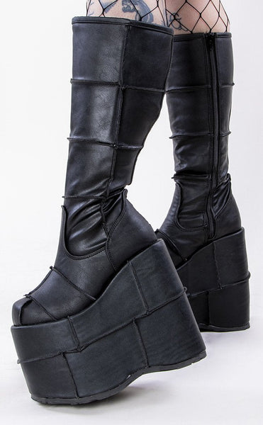Demonia STACK-301 Black Vegan Platform Boots Gothic Shoes Australia