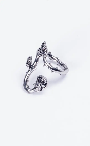 Thorn In My Side Ring-Cold Black Heart-Tragic Beautiful