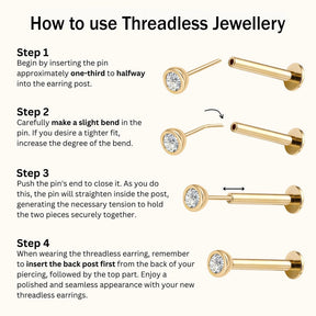 Titanium Threadless Jewellery Back | Star [Gold]
