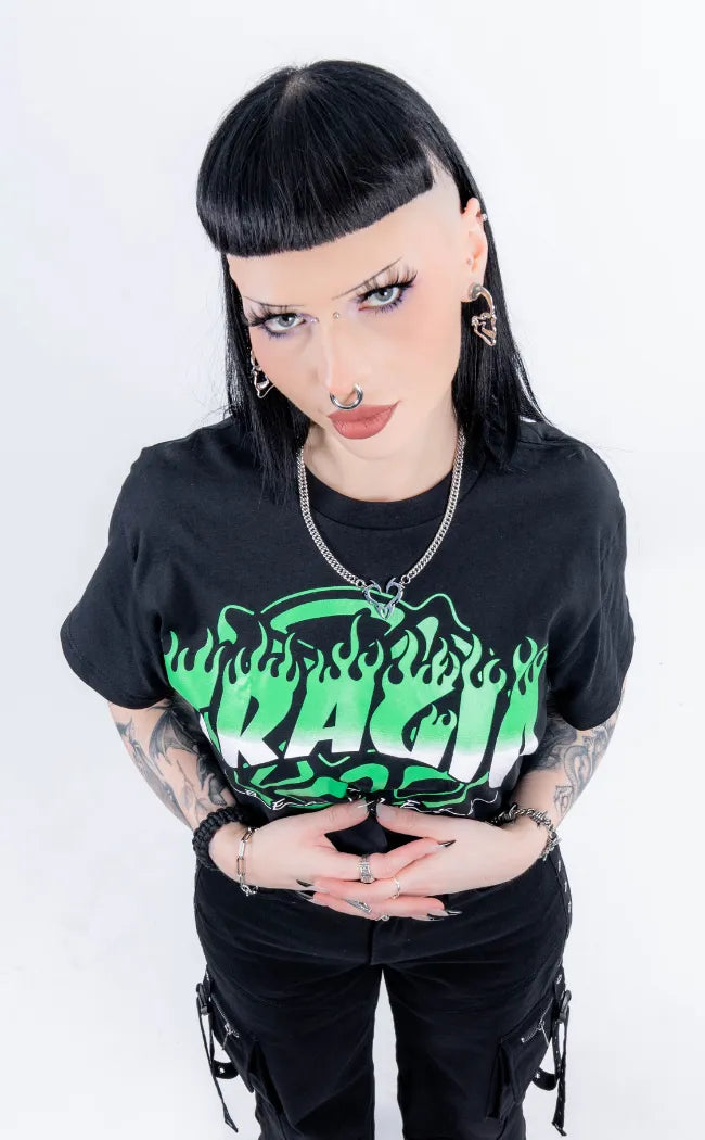 Tragic Green Crop Tee | Gothic Clothing Australia - Tragic Beautiful