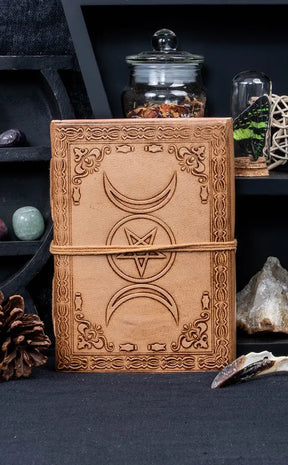 Triple Moon Handmade Leather Journal