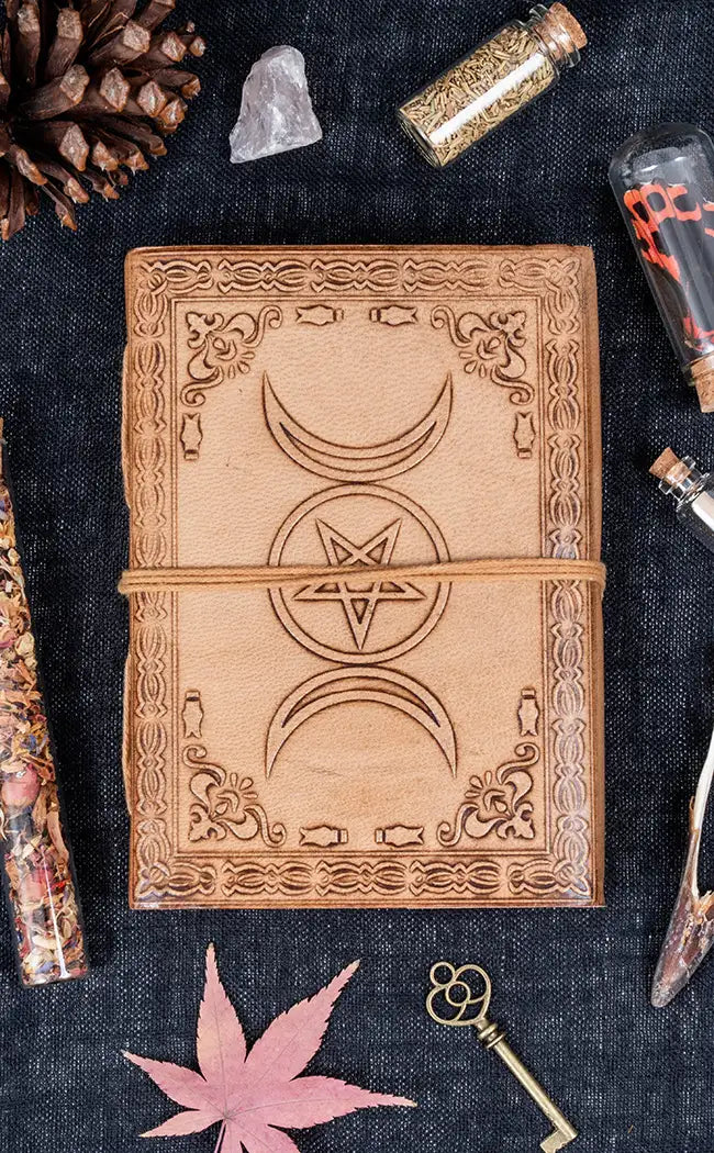 Triple Moon Handmade Leather Journal