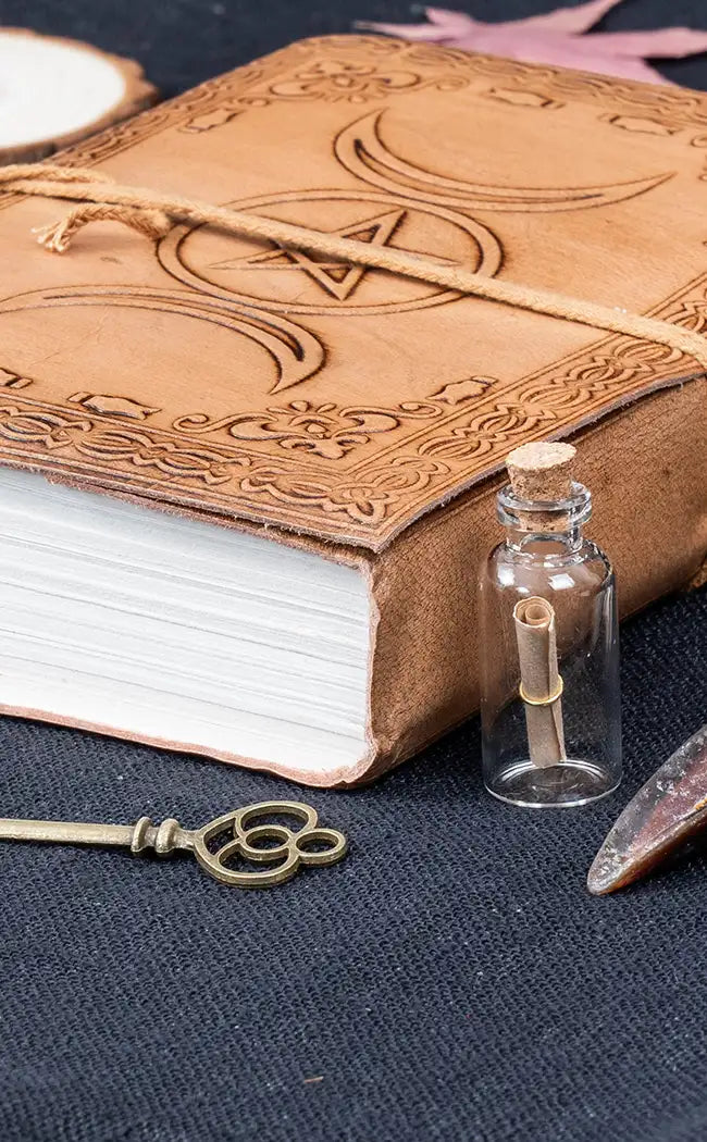 Triple Moon Handmade Leather Journal