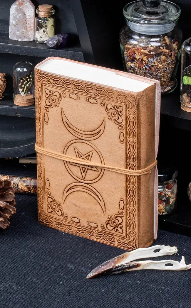 Triple Moon Handmade Leather Journal