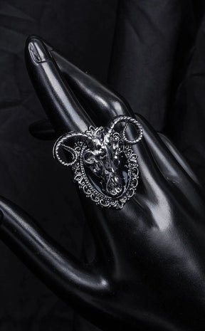 Valor Invictus Ram Skull Adjustable Ring