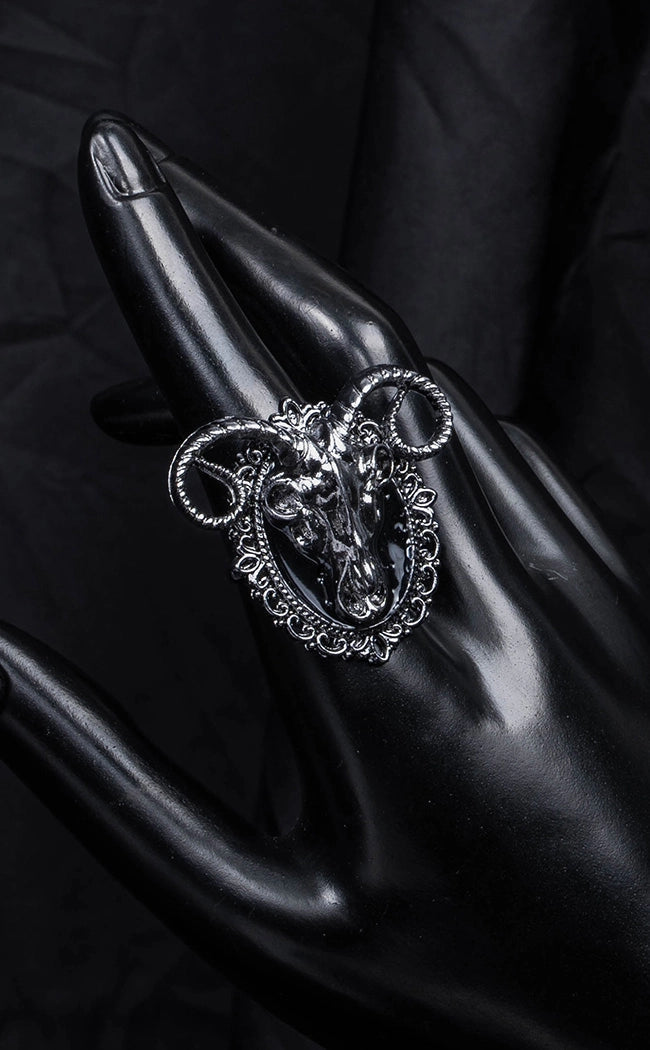 Valor Invictus Ram Skull Adjustable Ring