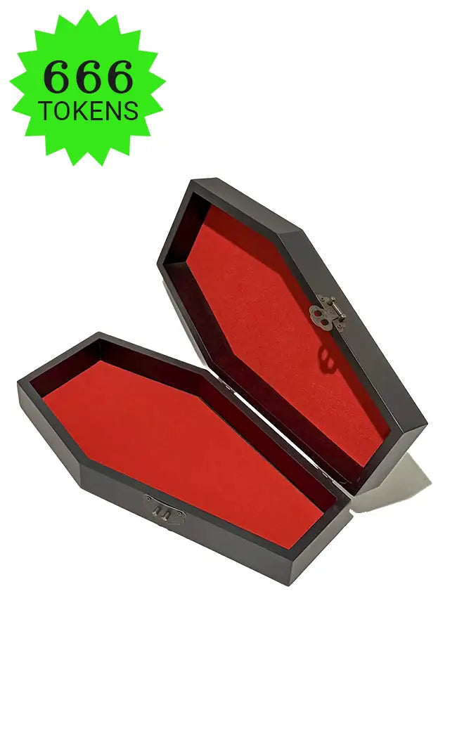 Velvet Lined Wooden Coffin Box | Reward Gift