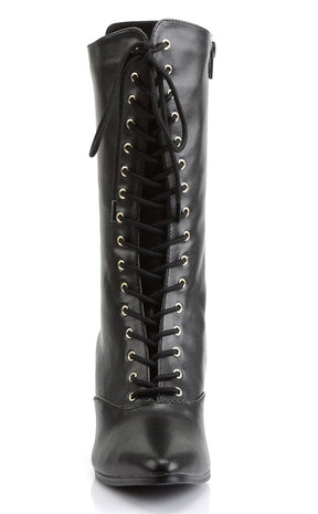 VICTORIAN-120 Black Steampunk Vintage Look Boots