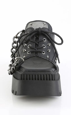 WRATH-03 Black Chained Platform Sandals