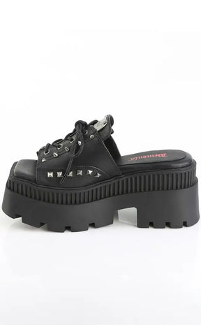 WRATH-03 Black Chained Platform Sandals