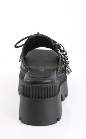 WRATH-03 Black Chained Platform Sandals