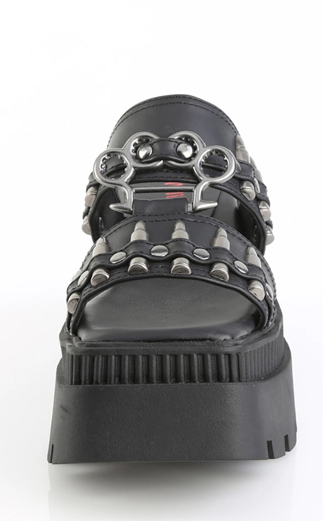 WRATH-08 Black Bullet Slip On Sandals