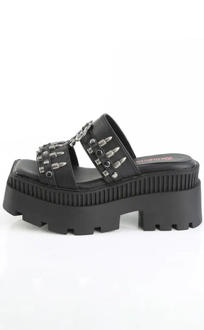 WRATH-08 Black Bullet Slip On Sandals