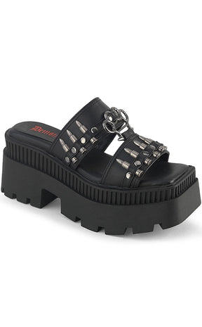 WRATH-08 Black Bullet Slip On Sandals