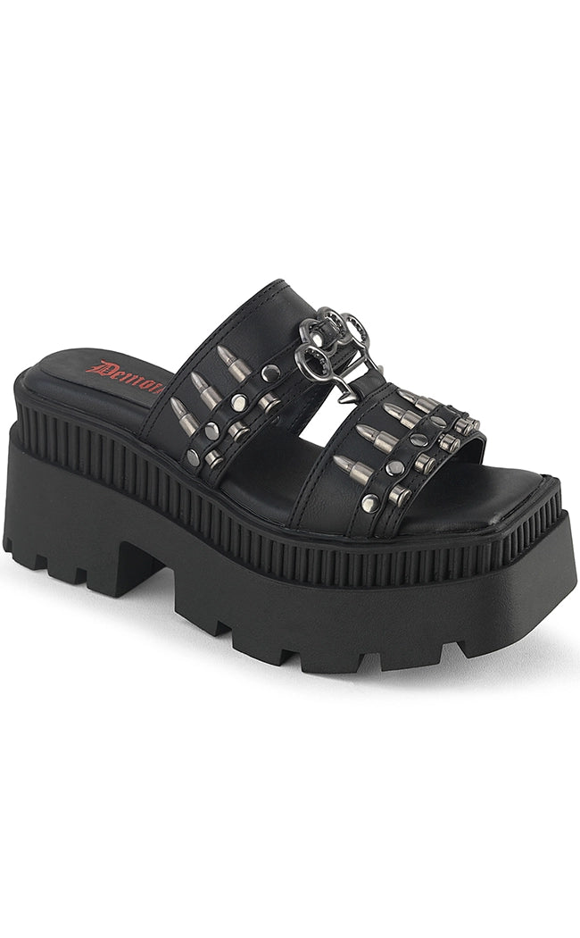 WRATH-08 Black Bullet Slip On Sandals