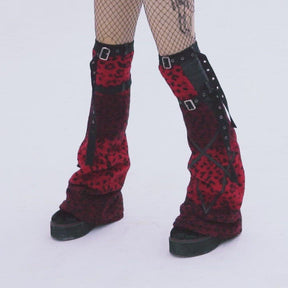 Cageless Legwarmers | Red Leopard