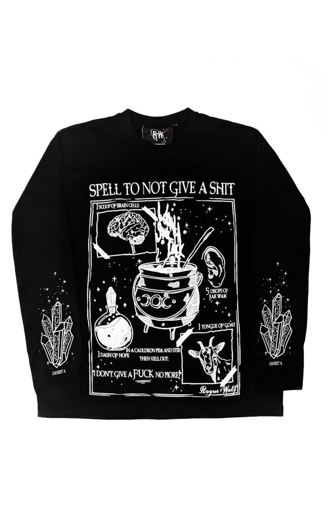 A Spell To Not Give A Sh*t Long Sleeve Tee-Rogue & Wolf-Tragic Beautiful