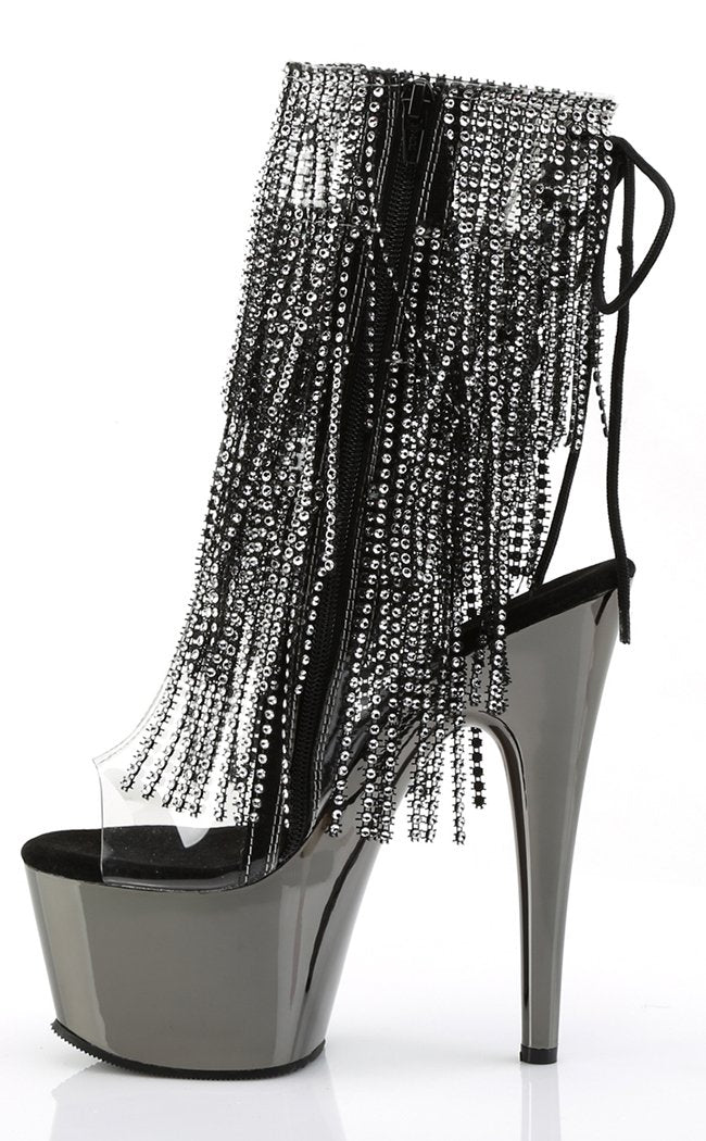 ADORE-1017RSF Black / Pewter Ankle Boots-Pleaser-Tragic Beautiful