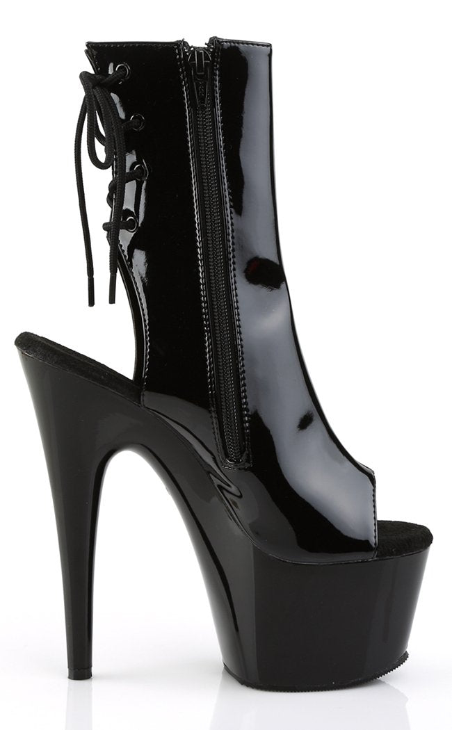 ADORE-1018 Black Patent Ankle Boots-Pleaser-Tragic Beautiful