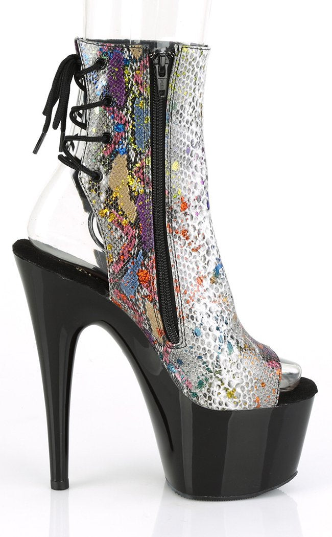 ADORE-1018SP Multi Snake Print Ankle Boots-Pleaser-Tragic Beautiful