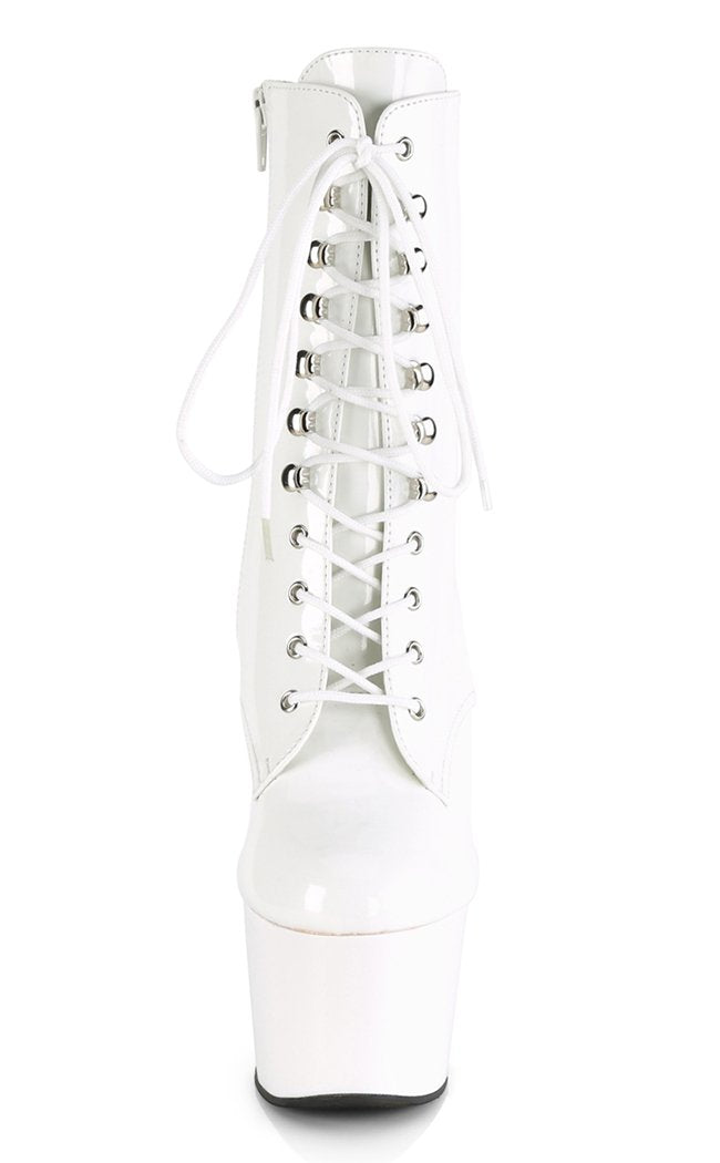 ADORE-1020 White Patent Ankle Boots-Pleaser-Tragic Beautiful