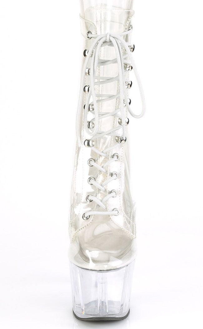ADORE-1020C Clear Platform Ankle Boots-Pleaser-Tragic Beautiful