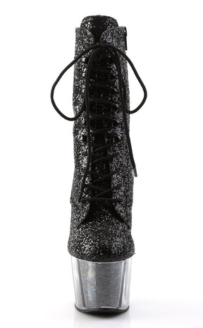 ADORE-1020G Black Glitter Ankle Boots-Pleaser-Tragic Beautiful