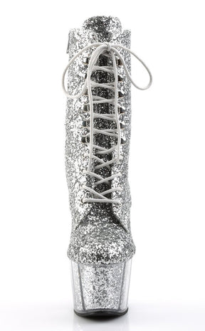 ADORE-1020G Silver Glitter Ankle Boots-Pleaser-Tragic Beautiful