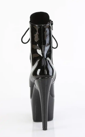 ADORE-1020GP Black Glitter Patent Ankle Boots-Pleaser-Tragic Beautiful