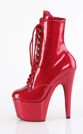 ADORE-1020GP Fuschia Glitter Patent Ankle Boots-Pleaser-Tragic Beautiful