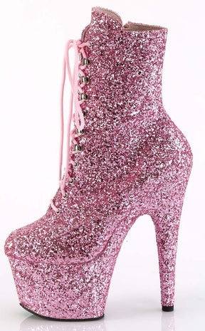 ADORE-1020GWR Baby Pink Glitter Ankle Boots-Pleaser-Tragic Beautiful