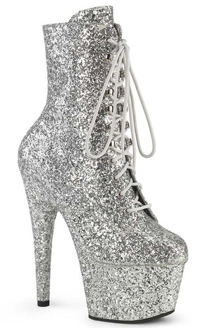 ADORE-1020GWR Silver Glitter Ankle Boots-Pleaser-Tragic Beautiful