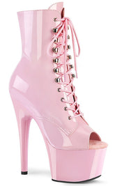 ADORE-1021 Baby Pink Ankle Boots-Pleaser-Tragic Beautiful