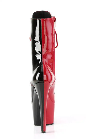 ADORE-1040TT Red & Black Patent Boots-Pleaser-Tragic Beautiful