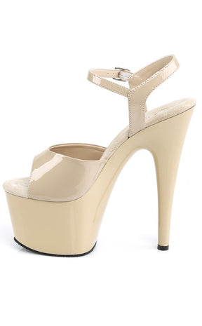 ADORE-709 Cream Patent Heels-Pleaser-Tragic Beautiful