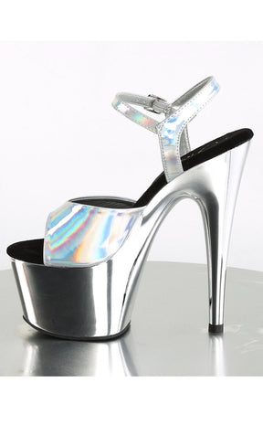 ADORE-709HGCH Silver Hologram Chrome Heels-Pleaser-Tragic Beautiful