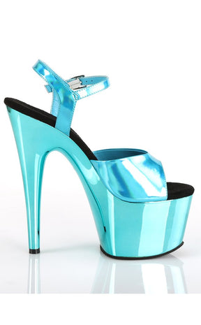 ADORE-709HGCH Turquoise Hologram Chrome Heels-Pleaser-Tragic Beautiful