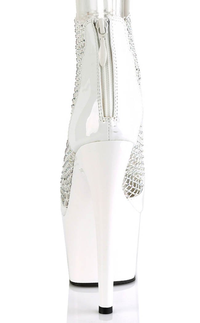 ADORE-765RM White Patent Rhinestone Mesh Heels-Pleaser-Tragic Beautiful